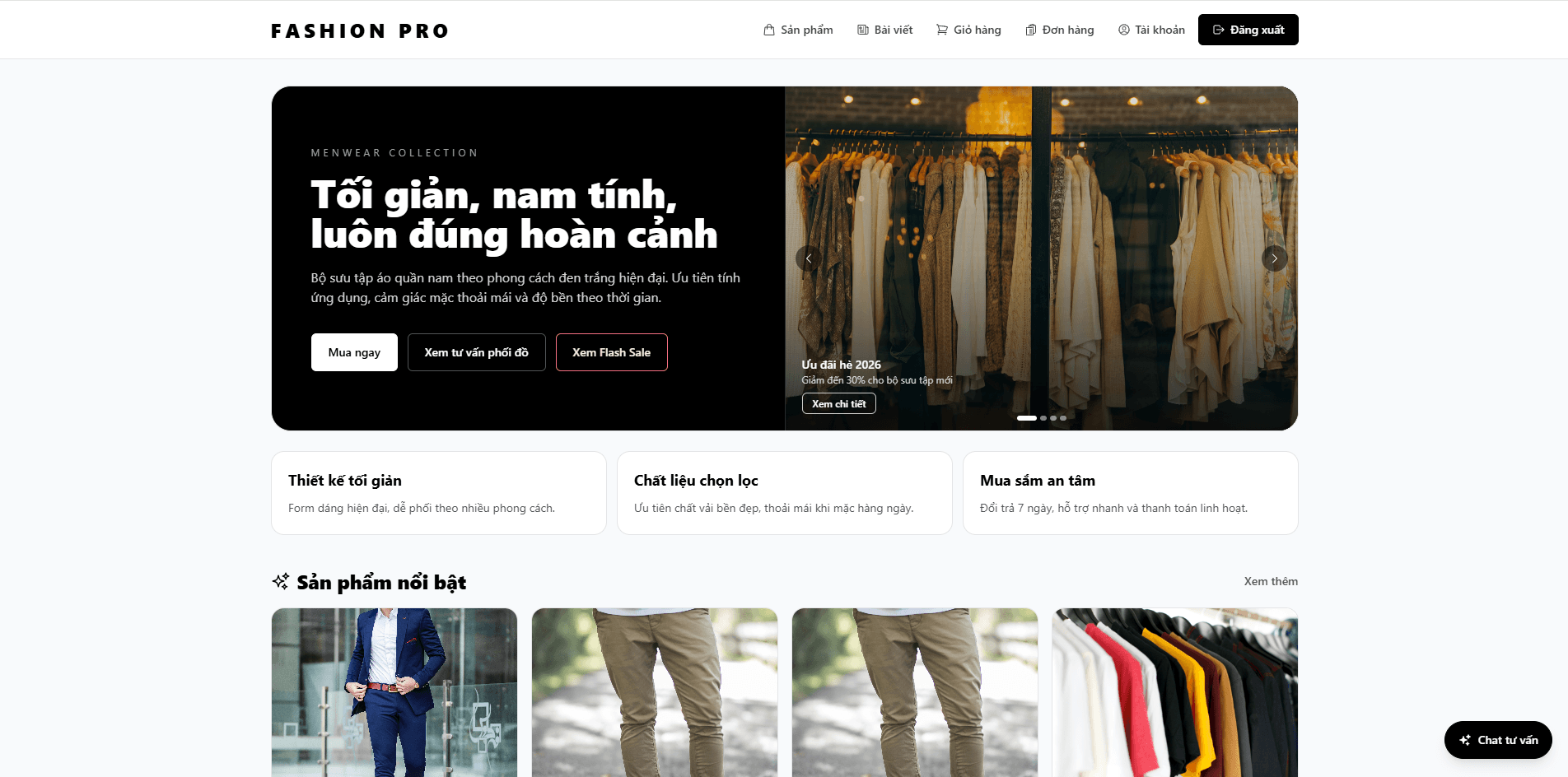 Đồ án website bán quần áo thời trang tích hợp Chatbot AI và thanh toán VNPay cover