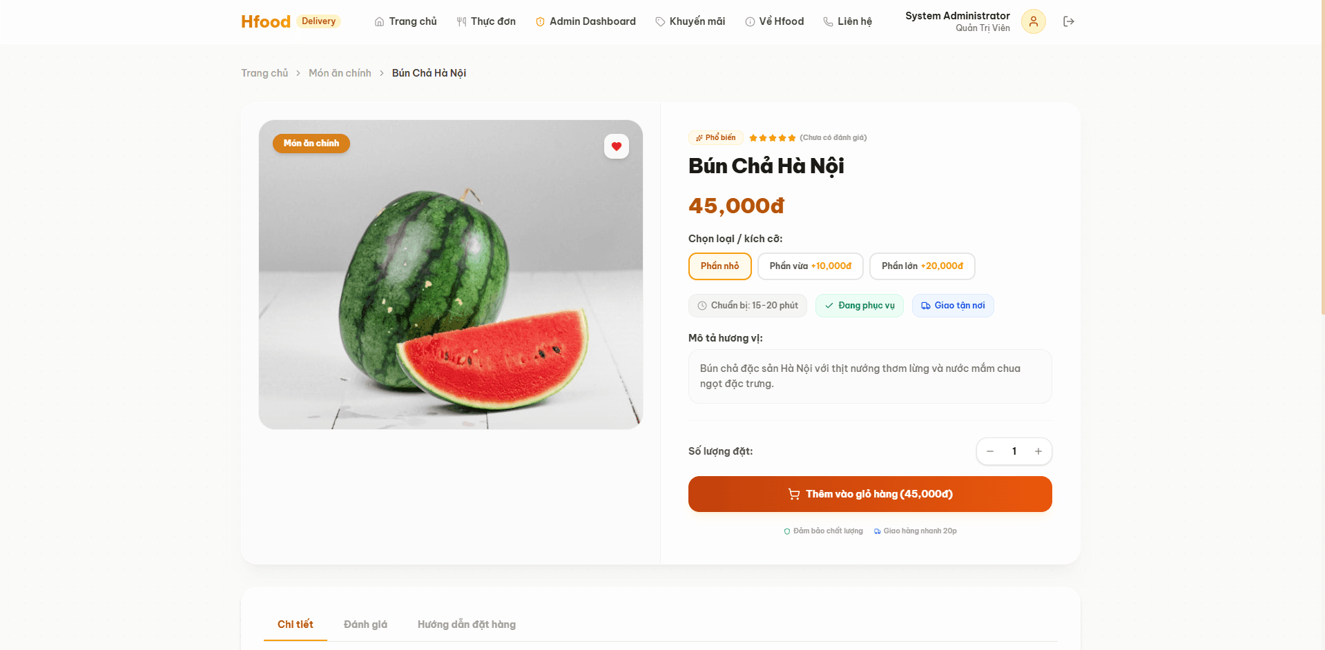 Website Đặt Đồ Ăn Trực Tuyến (Spring Boot + ReactJS) cover