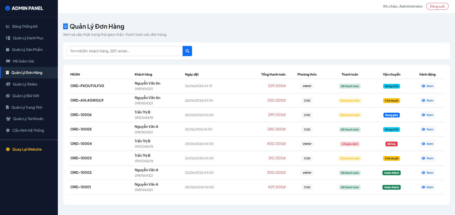 Website Bán Hàng Tích Hợp AI Chatbot Tư Vấn Và Thanh Toán VNPay thumbnail 8