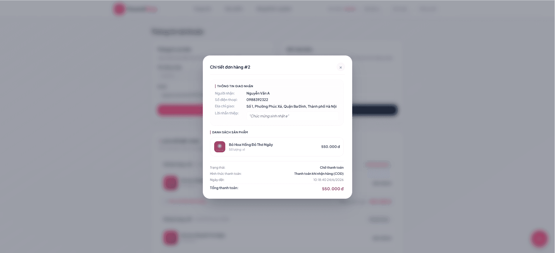 Website bán hoa tích hợp chatbot tư vấn thông minh thumbnail 6